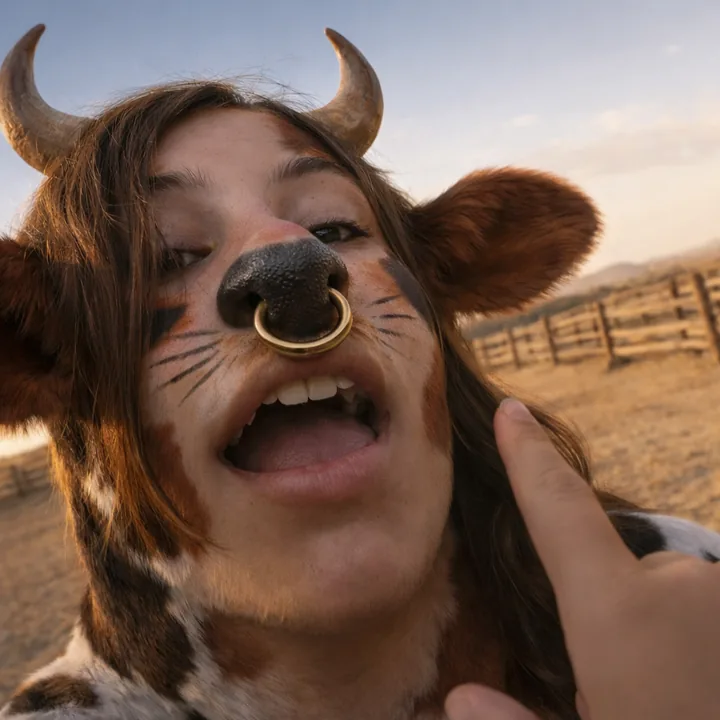 A party guest transformed into a bull